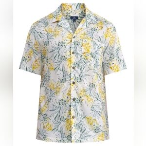NWT Men's Button Down Pinapple Print Camp Shirt- Size 3X (54-56)